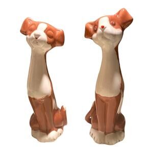 Vintage Dog Figurines (2) 7.5"t x 2"w